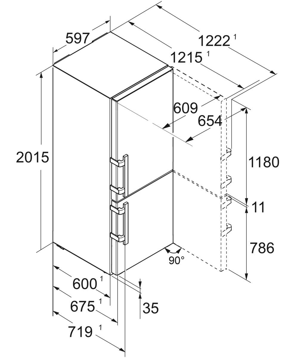 利勃海尔 CBNbsa20 575i 冰箱冷柜组合 12