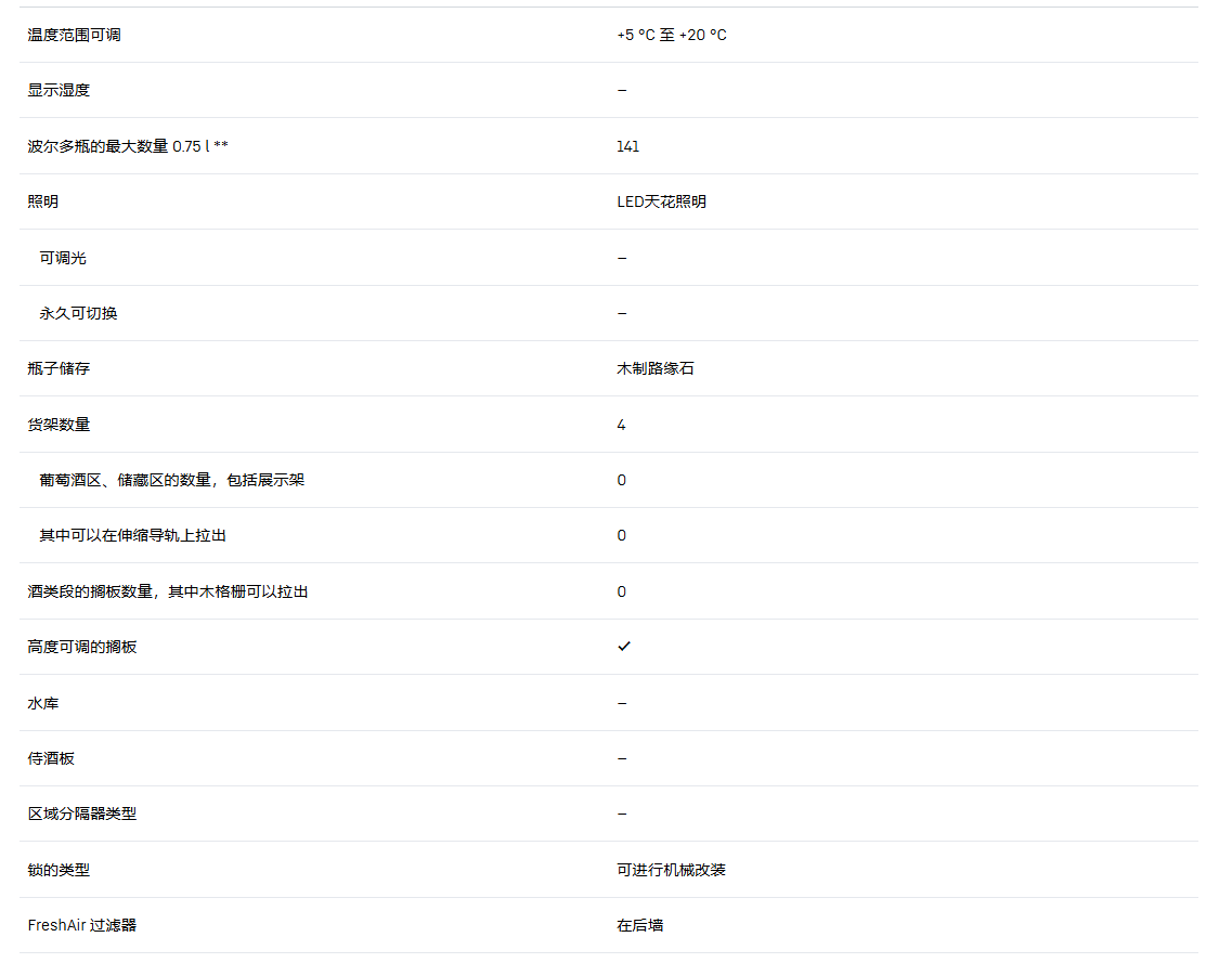 利勃海尔 WSbl 4201 酒柜 14