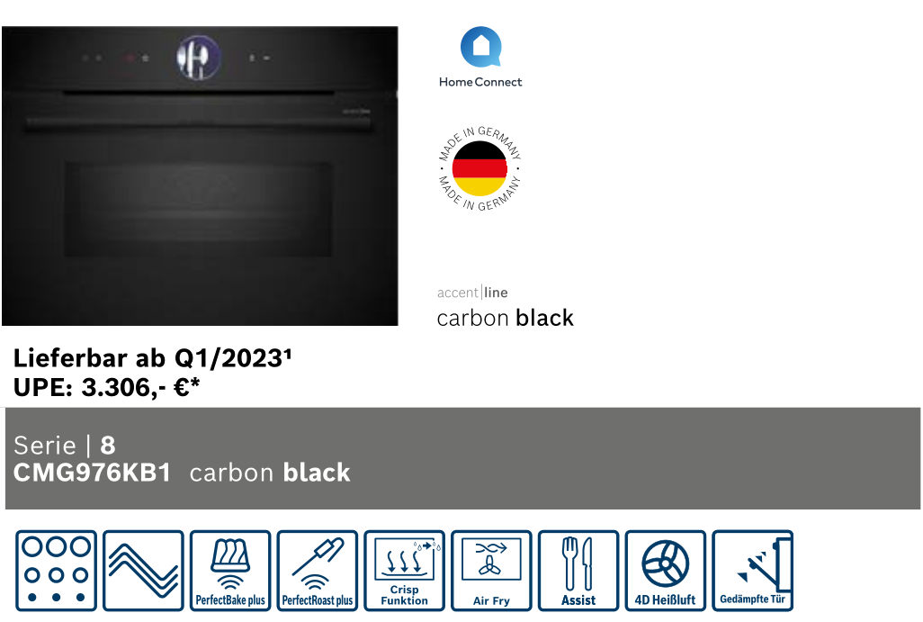 Bosch博世嵌入式CMG976KB1带微波功能的紧凑型烤箱 2