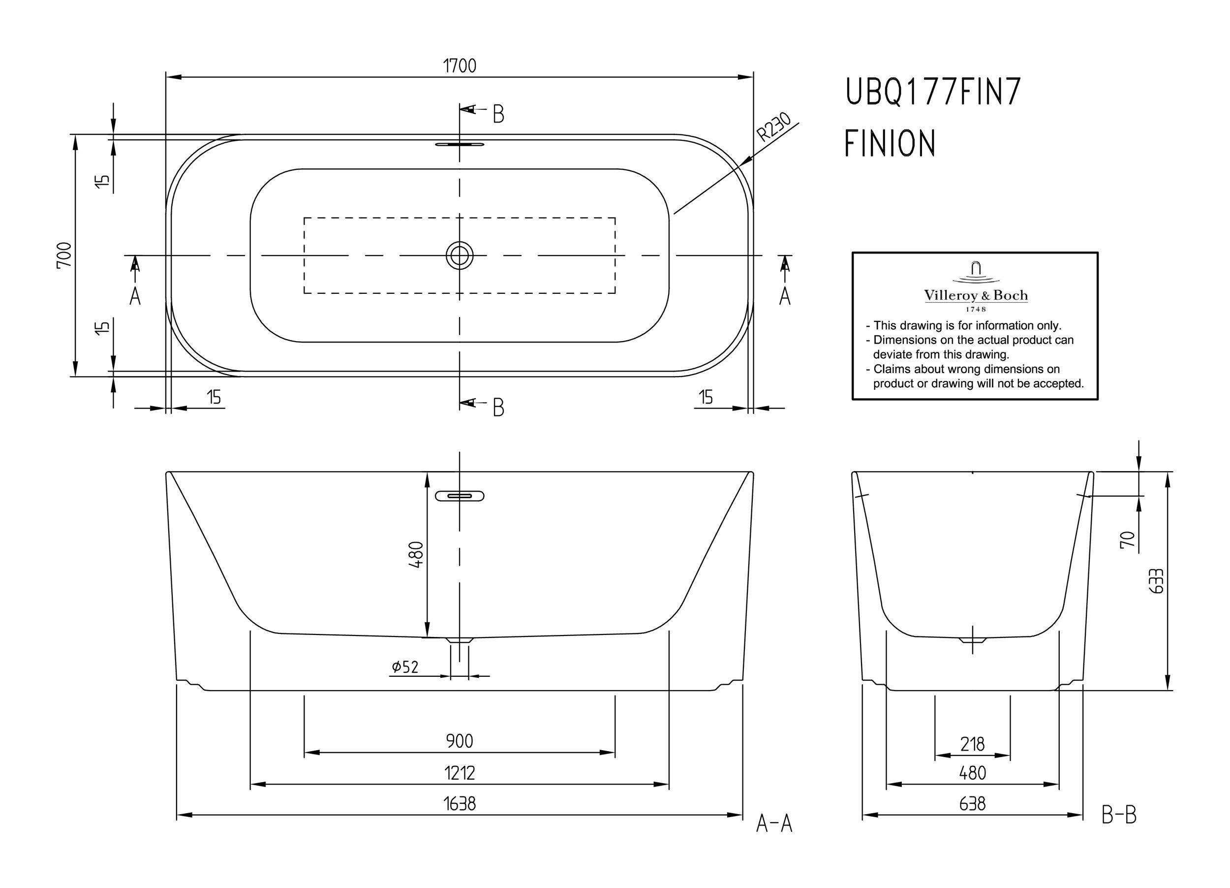 德国Villeroy＆Boch Finion唯宝独立式浴缸UBQ177FIN7A200V296 明星白/香槟色 4