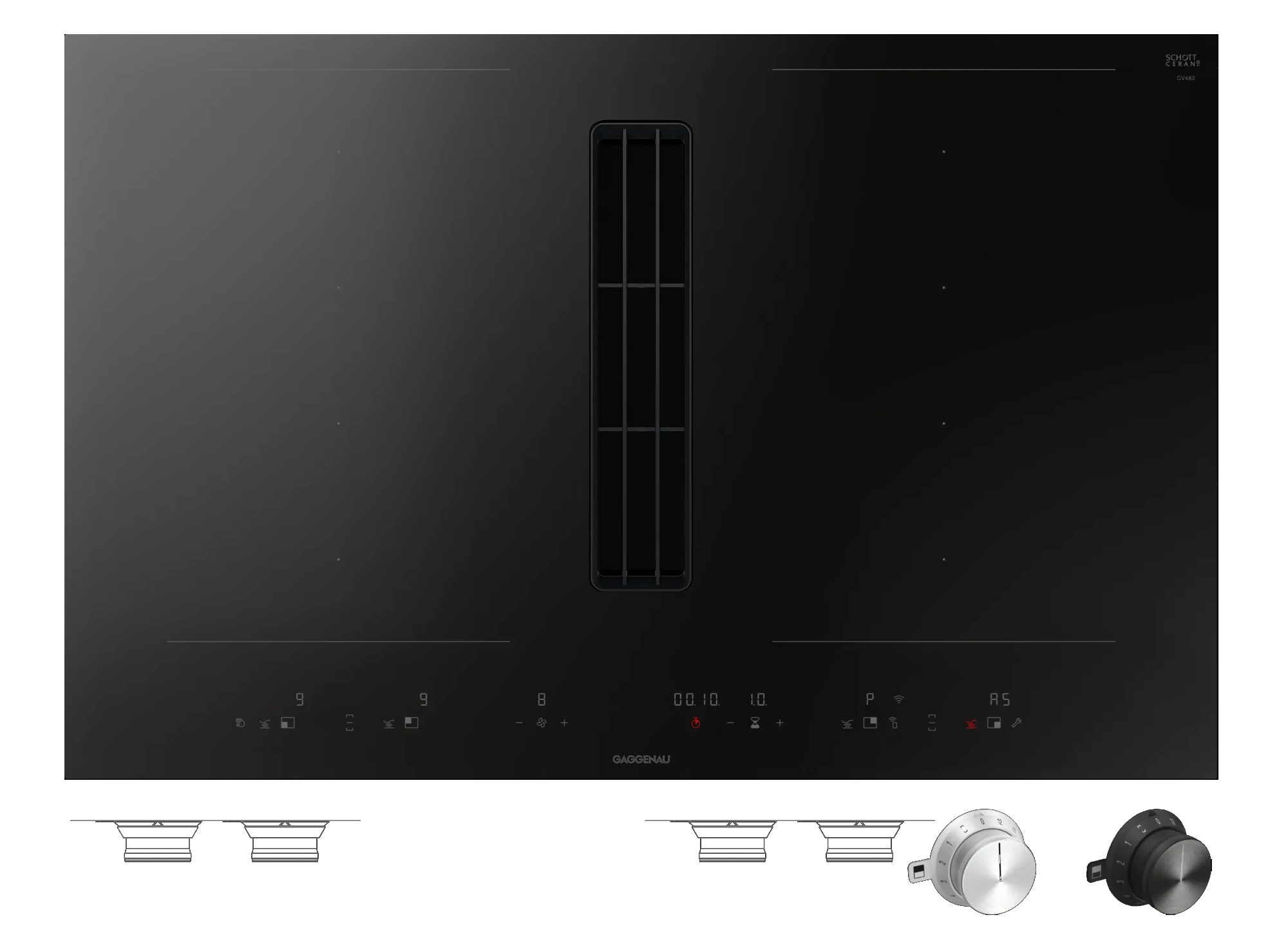 Gaggenau嘉格纳400系列嵌入式CV482105电磁炉 带下吸式油烟机