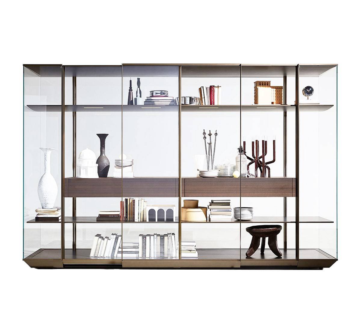 Molteni &amp; C. Kristal Storage Unit简约多功能玻璃橱柜展示柜