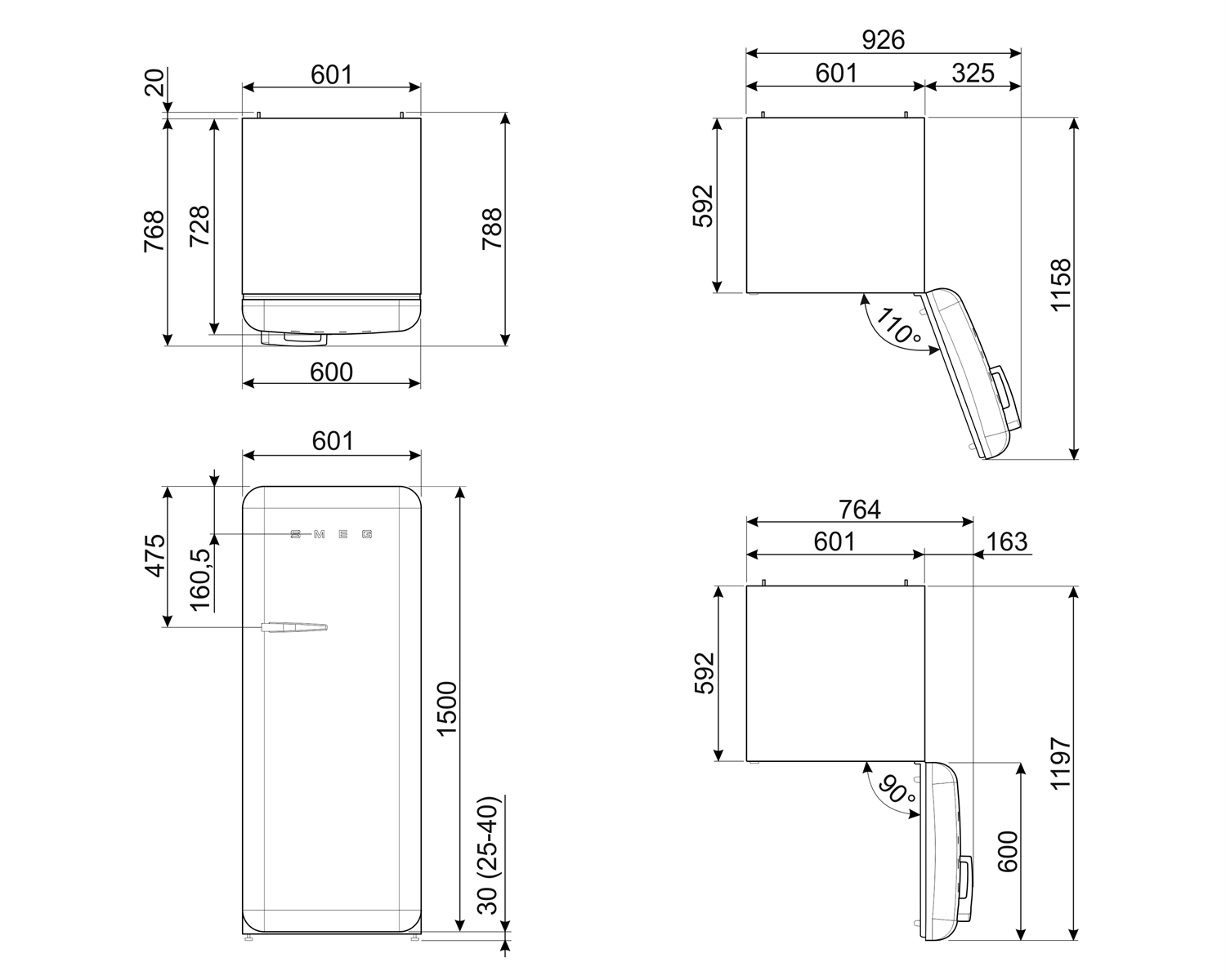 Smeg 冰箱FAB28RPB3大容量复古冰箱高颜值 5