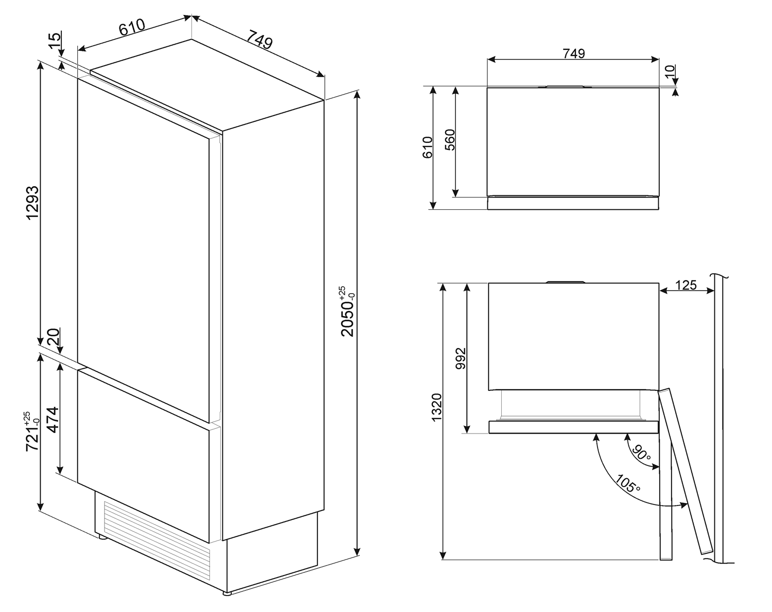 Smeg斯麦格嵌入式冰箱RI76RSI 5