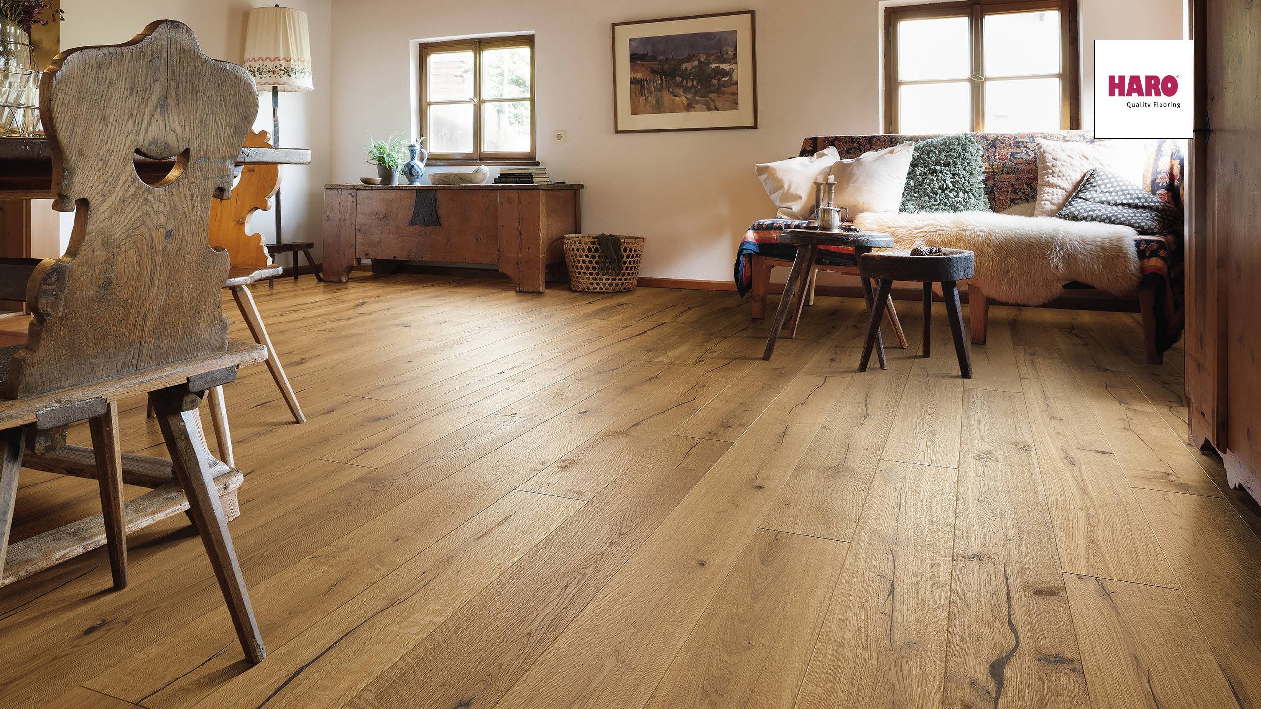 德国汉诺地板三层橡木Plank 1-Strip 180 4V Oak Alabama brushed 529587