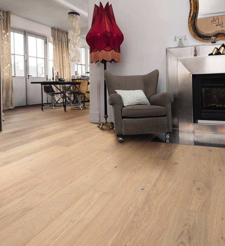 德国汉诺地板三层橡木Plank 1-Strip 180 4V Oak Puro White Sauvage brushed 530195