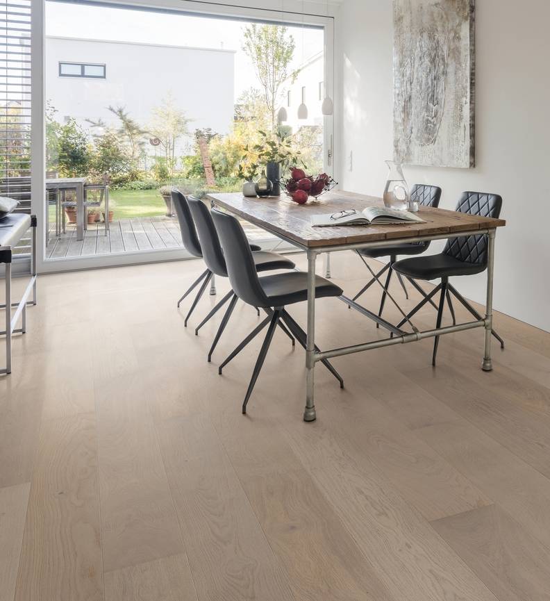 德国汉诺地板三层橡木Plank 1-Strip 180 4V Oak Crystal White Markant brushed 538934