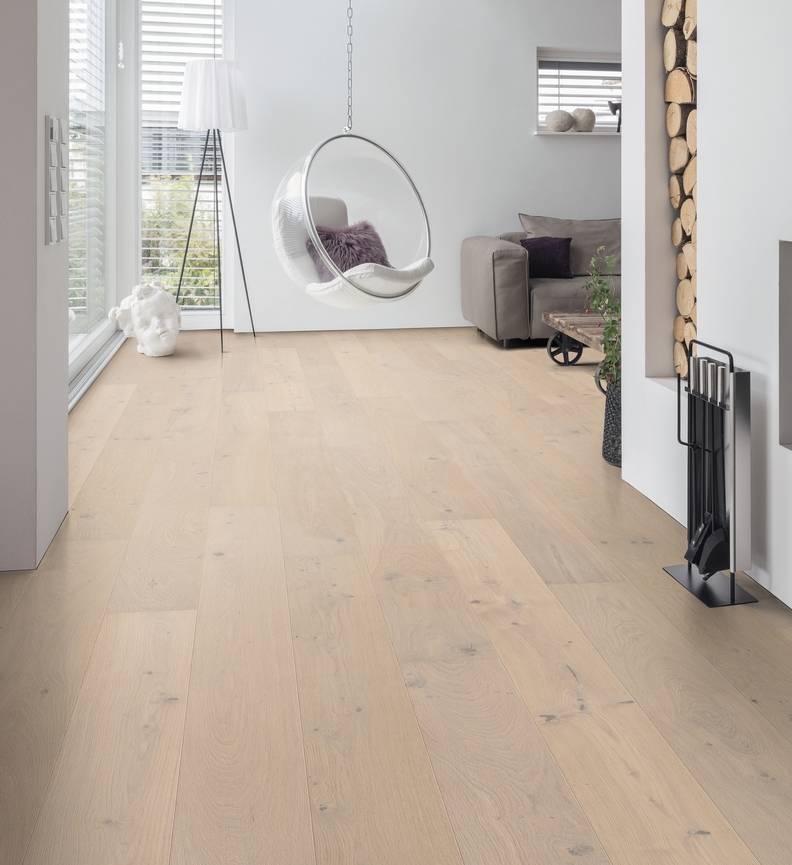 德国汉诺地板三层橡木Plank 1-Strip 180 4V Oak Crystal White Sauvage brushed 538935