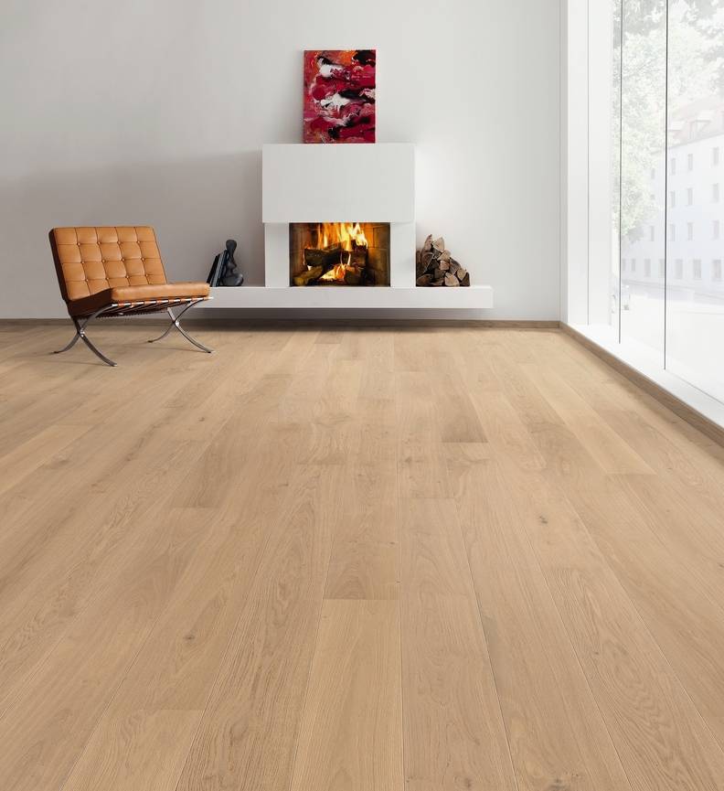 德国汉诺地板三层橡木Plank 1-Strip 180 2V Oak Puro White Markant brushed 538959 
