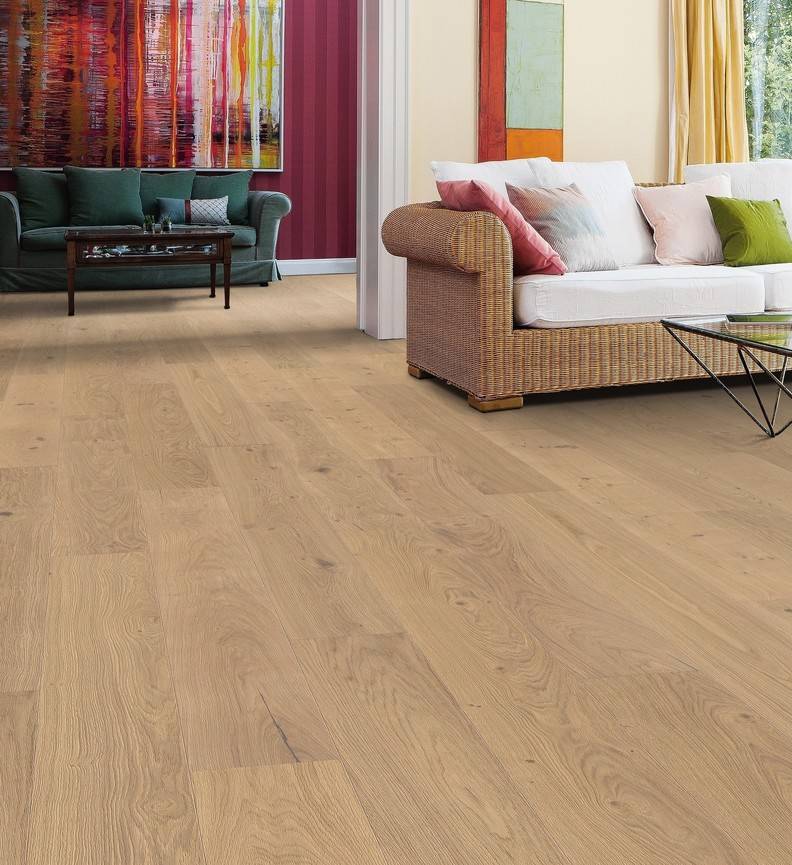 德国汉诺地板三层橡木Plank 1-strip Plaza 240 4V Oak Puro White Universal alpin brushed 538963