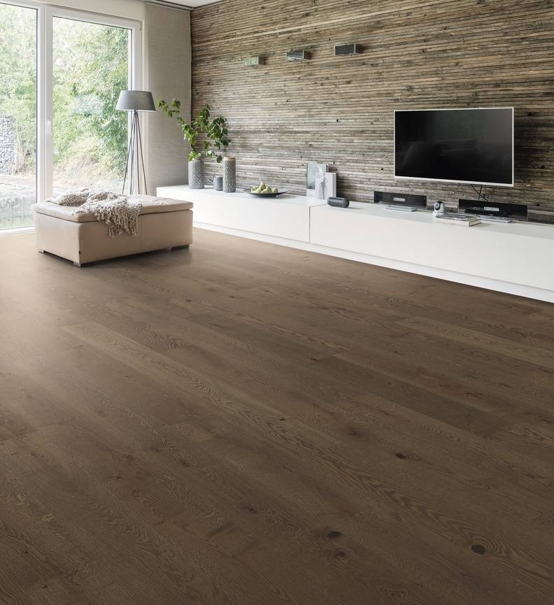 德国汉诺地板三层橡木Plank 1-Strip 180 4V Oak Reed Brown Sauvage brushed 539089