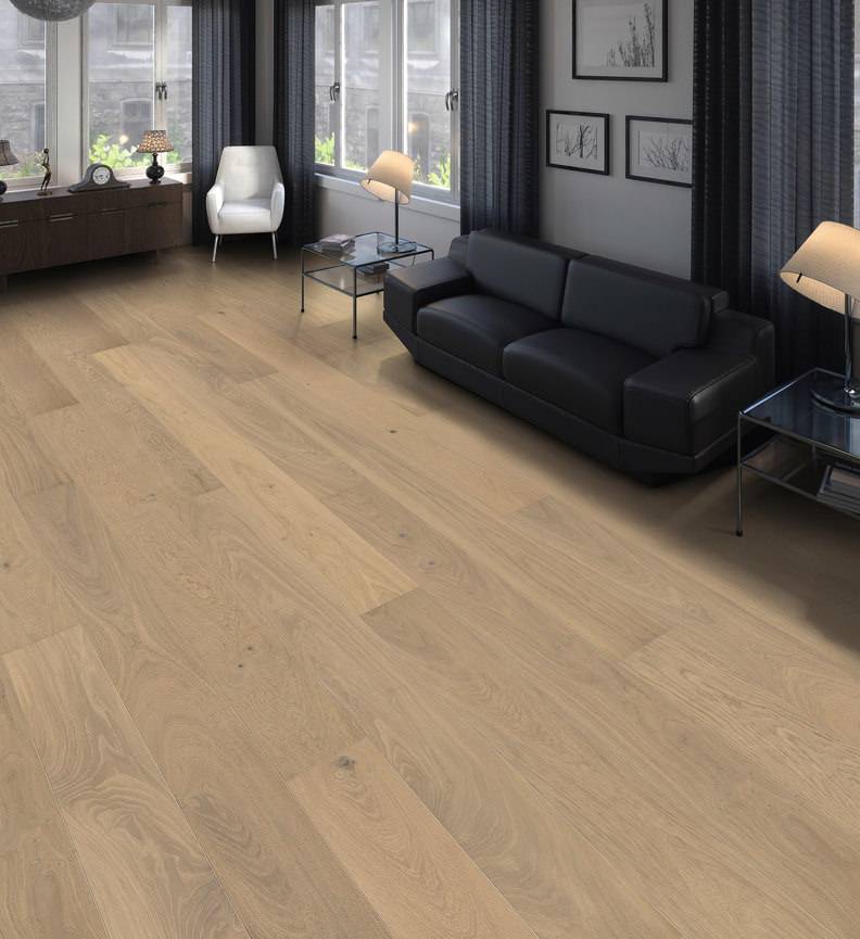 德国汉诺地板三层橡木Strip PL Maxim 4V Oak Light White Markant brushed 540990