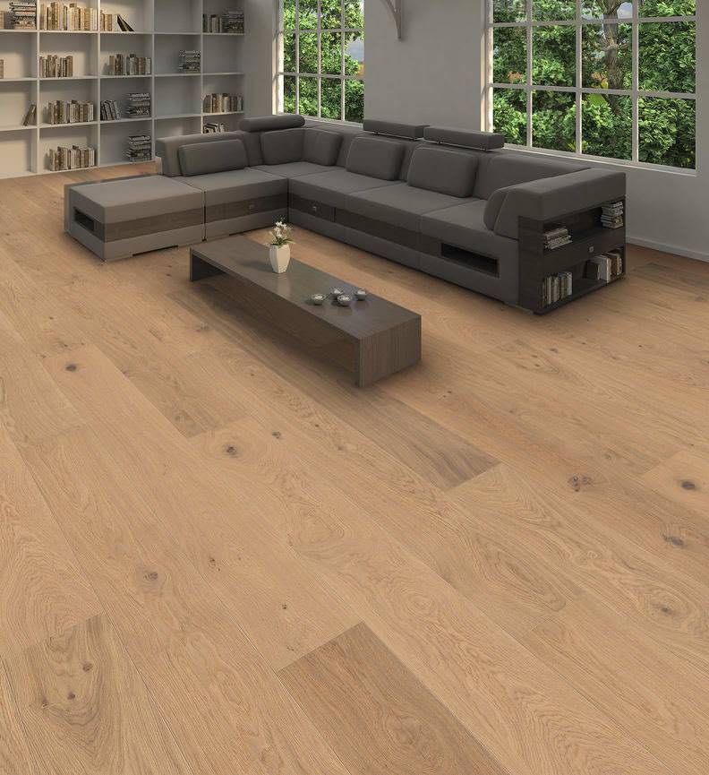 德国汉诺地板三层橡木Plank 1-strip Plaza 240 4V Oak Puro White Sauvage brushed 541433