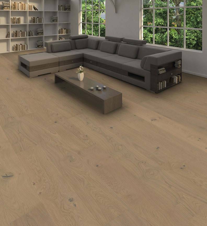 德国汉诺地板三层橡木Plank 1-strip Plaza 240 4V Oak Sand Grey Sauvage brushed 541435