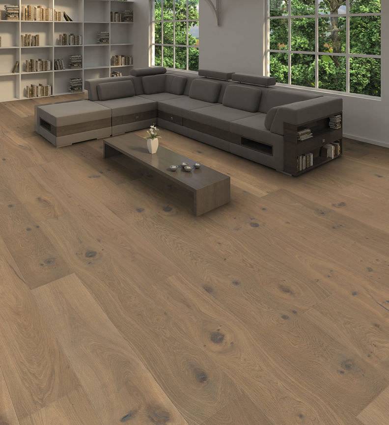 德国汉诺地板三层橡木Plank 1-strip Plaza 240 4V Fumed Oak Puro White Universal brushed 541441