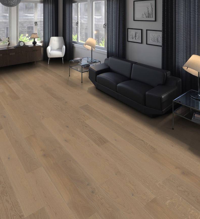 德国汉诺地板三层橡木Plank 1-Strip 140 4V Oak Sand Grey Markant brushed 541716