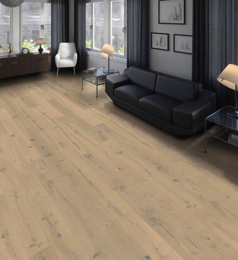德国汉诺地板三层橡木Plank 1-Strip 140 4V Oak Light White Sauvage brushed 541719