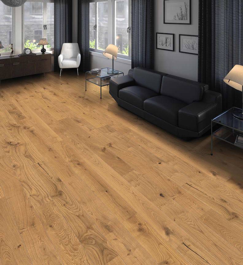 德国汉诺地板三层橡木Plank 1-Strip 140 2V Oak Sauvage brushed 541727
