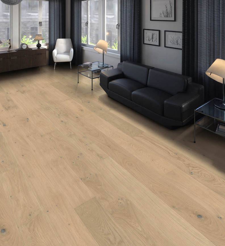德国汉诺地板三层橡木Plank 1-Strip 180 2V Oak Light White Sauvage silk 541810
