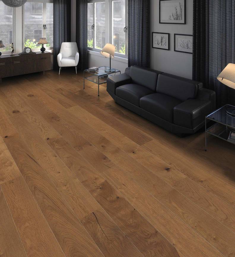 德国汉诺地板三层橡木Plank 1-Strip 180 2V Smoked Oak Sauvage silk 541814