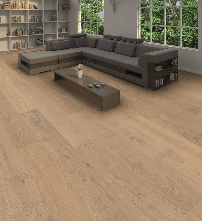 德国汉诺地板三层橡木Plank 1-strip Plaza 240 4V Oak Light White Sauvage brushed 541855