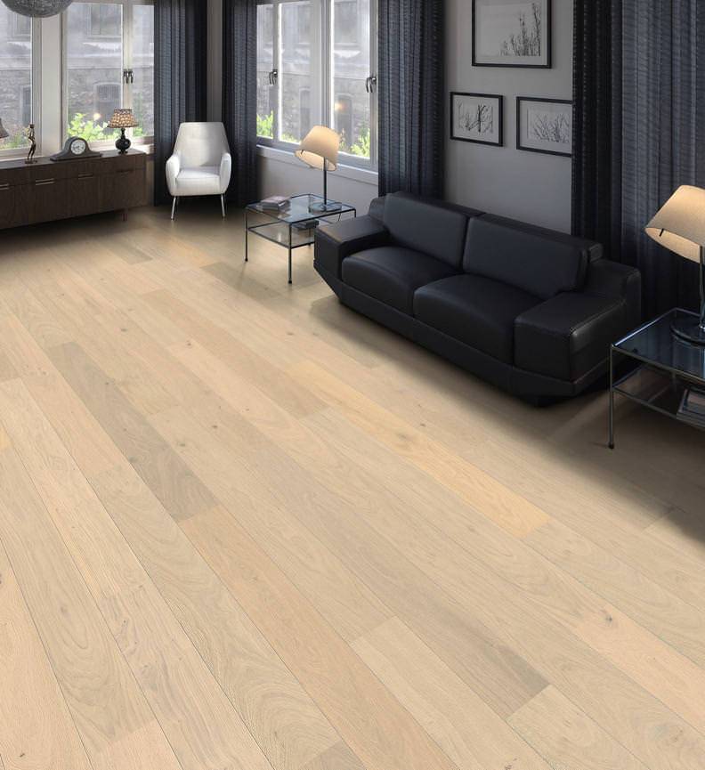 德国汉诺地板三层橡木Strip Duna 4V Oak Light White Markant brushed 542108