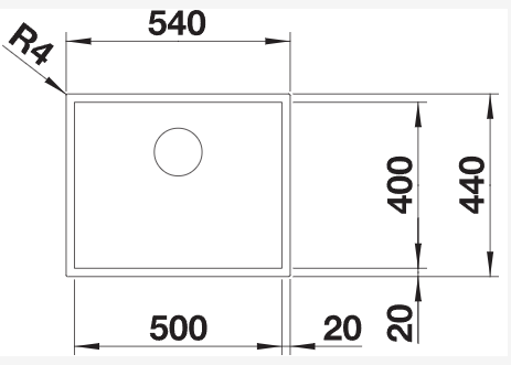 Blanco铂浪高ZEROX 500-U Durinox手工不锈钢水槽（深度175mm） 3