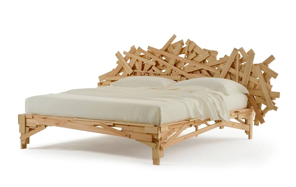 Edra时尚个性手工制成Favela Bed双人床
