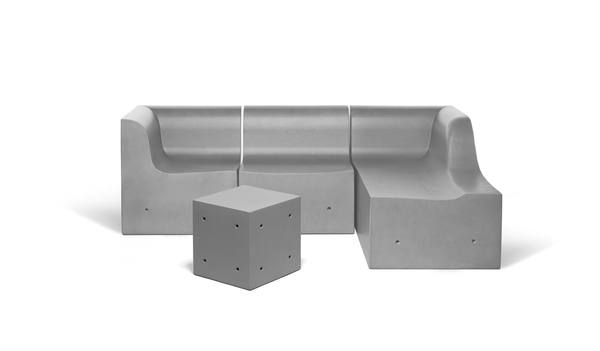 Gufram Softcrete Angular 混凝土沙发休闲椅模块化 2