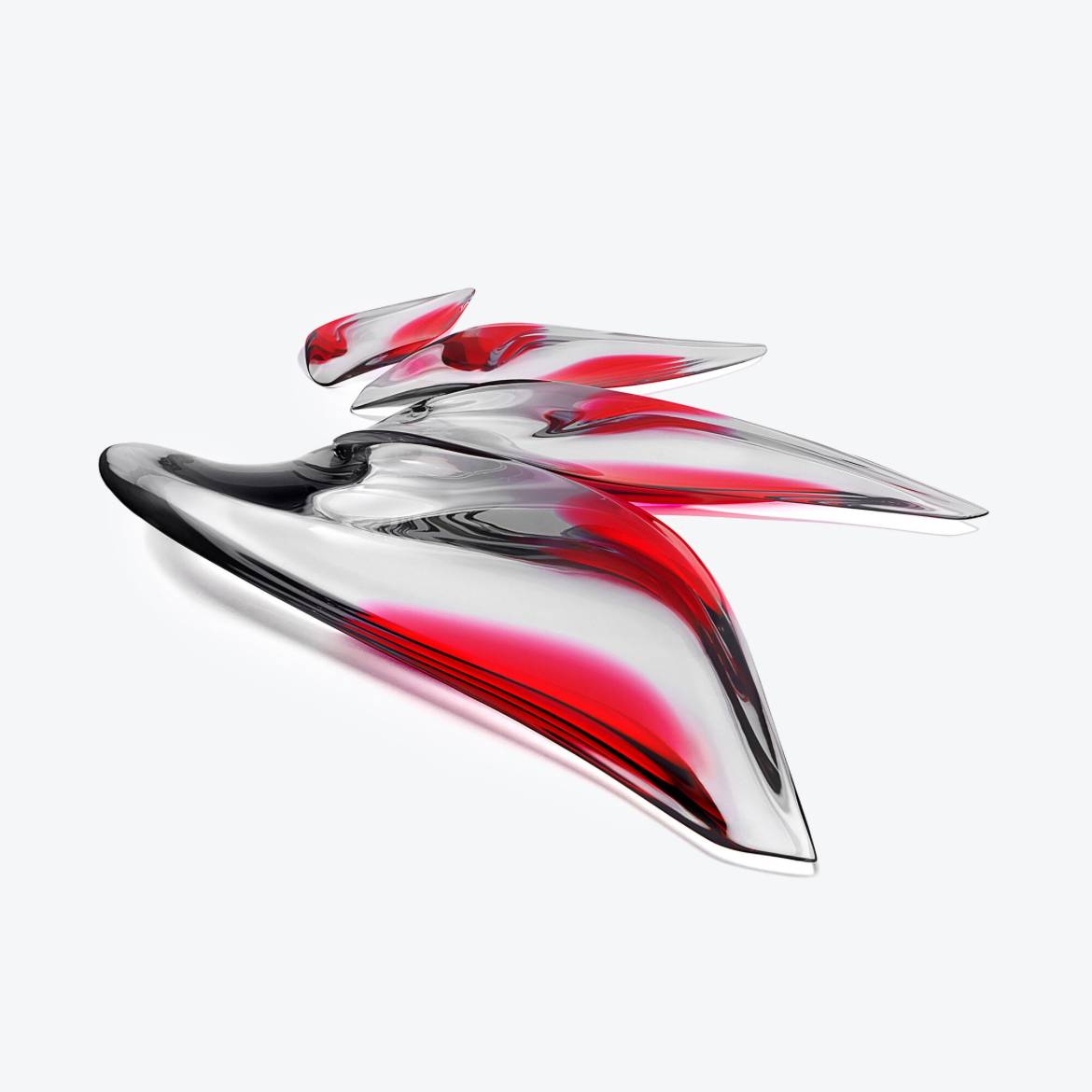 Zaha Hadid Design Aqua Platter液态造型盘4件套（限量200件）紫红色H7.7cm