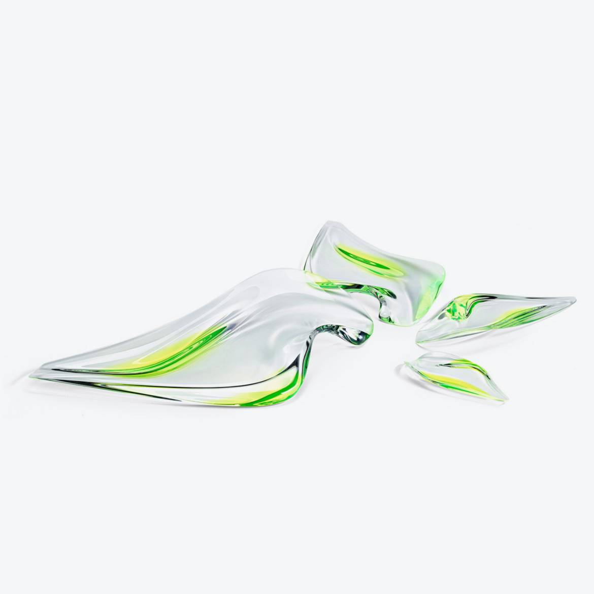 Zaha Hadid Design Aqua Platter液态造型盘4件套（限量200件）青色H7.7cm